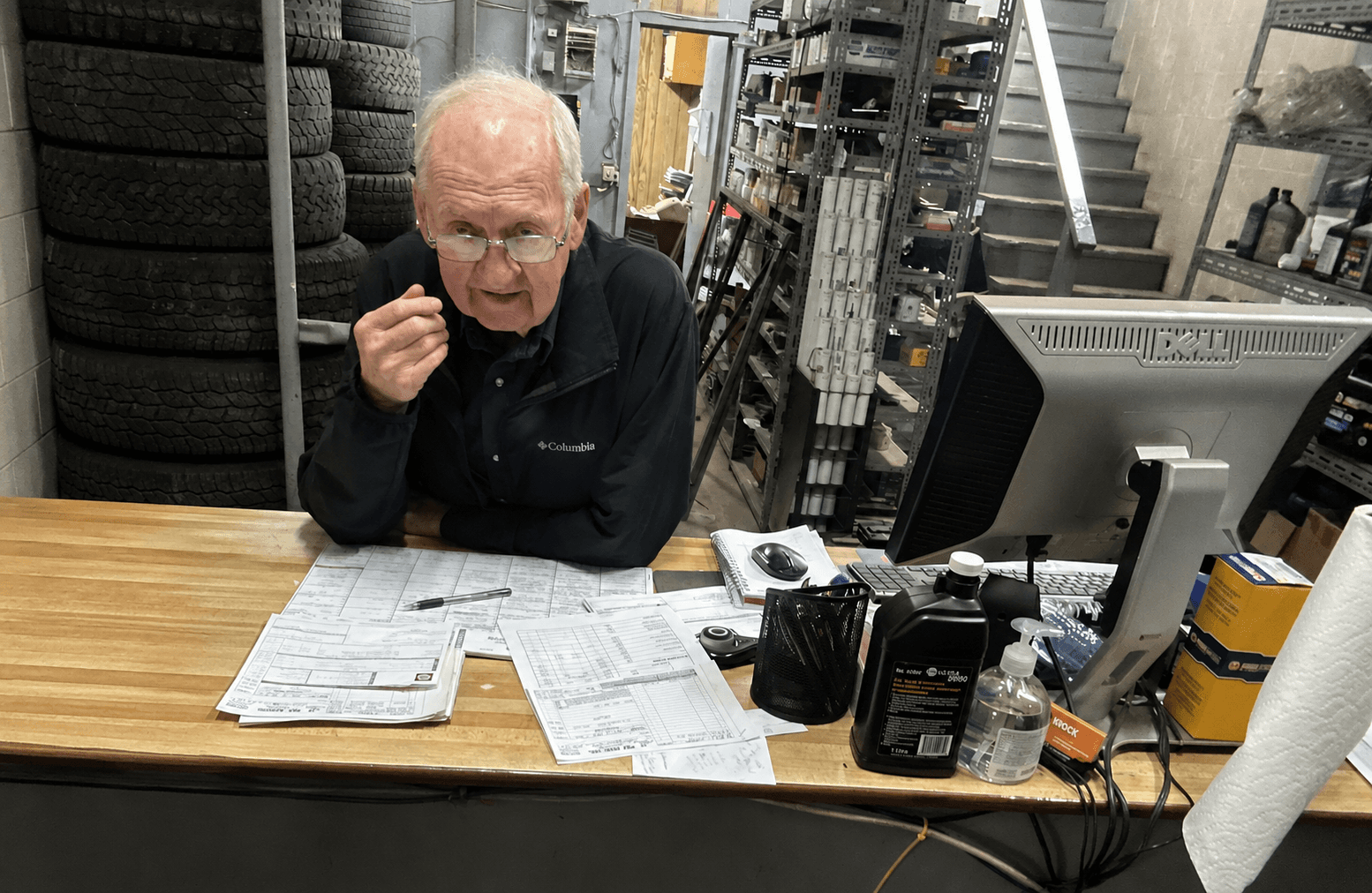 Orville Penney at the P&T Auto parts counter